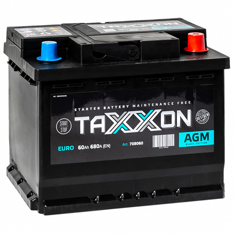 TAXXON AGM EURO 60ah R+ (708060)