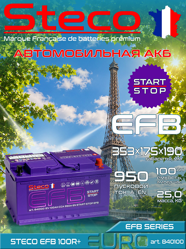 STECO EFB EURO 100ач