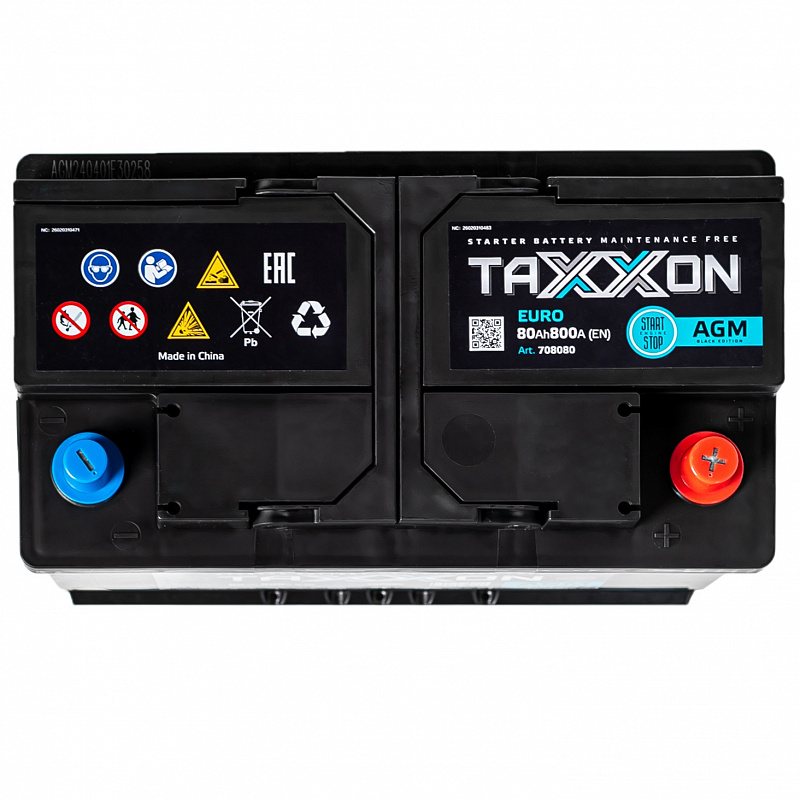 TAXXON AGM EURO 80ah R+ (708080)