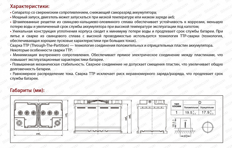 Steco AGM 70ah R+ (806070)